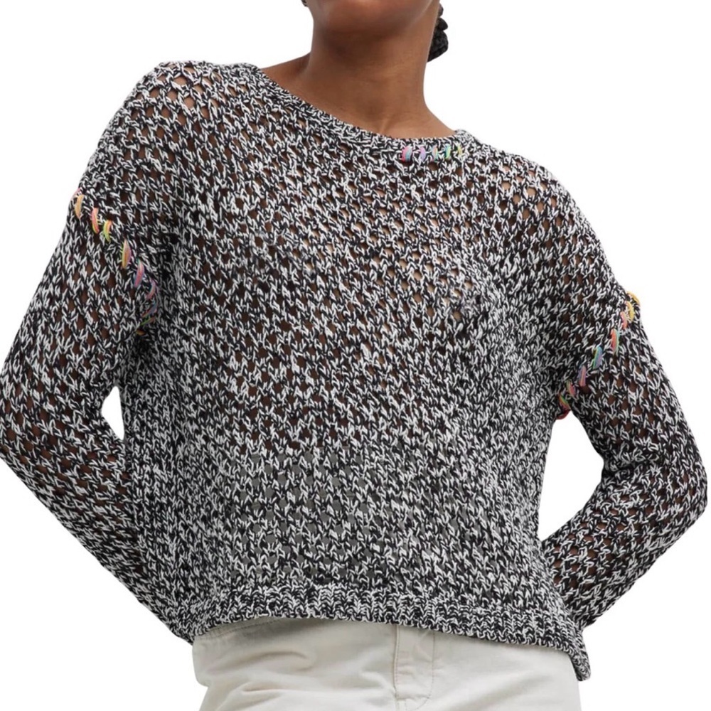 Lisa Todd Open Knit Twister Sweater Large